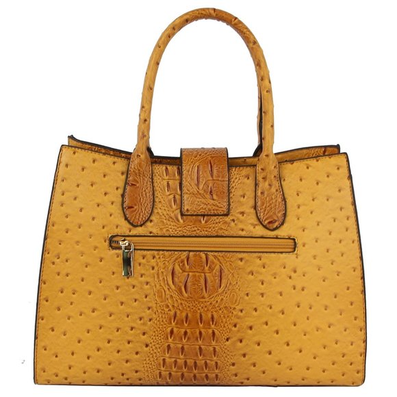 Queen Bee Stripe Ostrich -Croc 2-in-1 Handbag - Picture 4 of 5